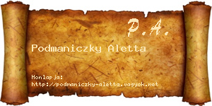 Podmaniczky Aletta névjegykártya