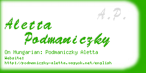 aletta podmaniczky business card